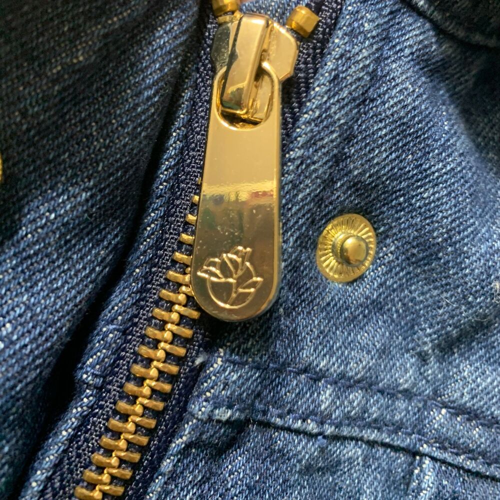 Draper James Denim Field Jacket Tie Waist Gold Magnolia Button Utility Coat L - Picture 4 of 6